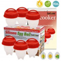 Egg Cooker-Silicone Egg Poachers for hard boiled eggs,Egg Cups AS SEEN ON TV,Hard&Soft Maker,Boil Eggs Without the Egg Shell (Pack of 6)